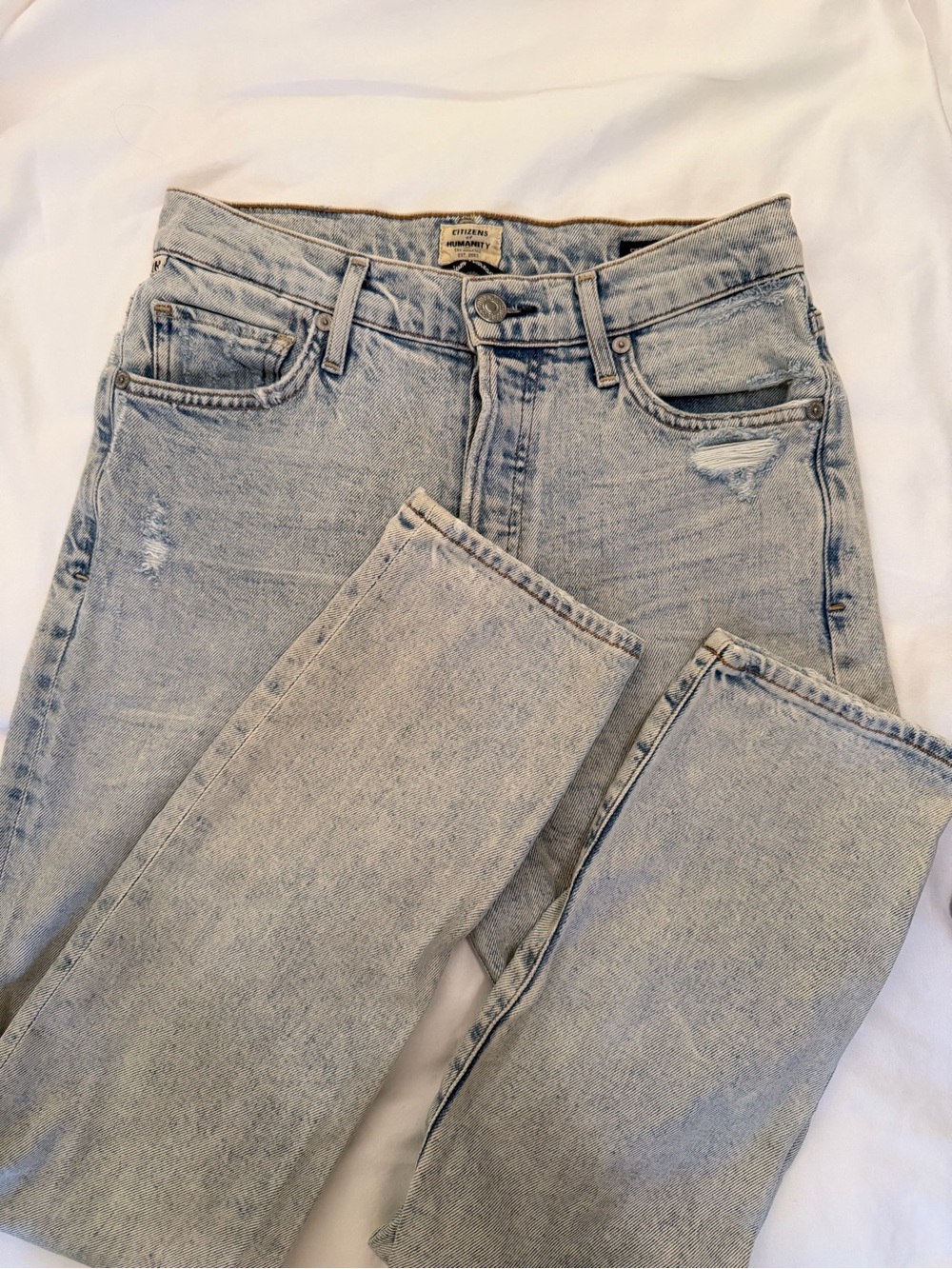 Citizens of Humanity Olivia High Rise Slim Ankle Jeans Light Acid Wash Size 26